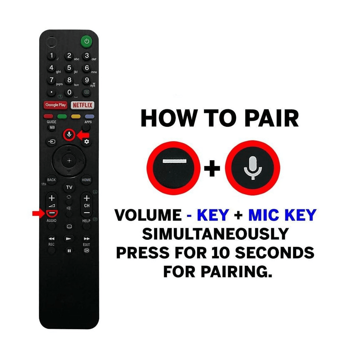 Sony Bravia Android TV RMF-TX500E Bluetooth Voice Replacement Remote, view 2
