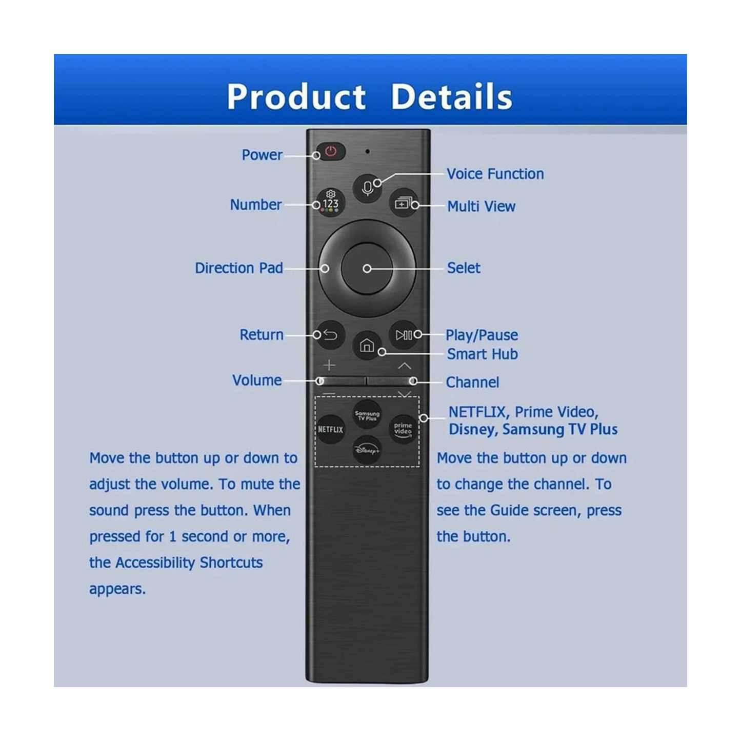 Samsung Smart TV BN59-01357A Voice Remote (2019-2025)