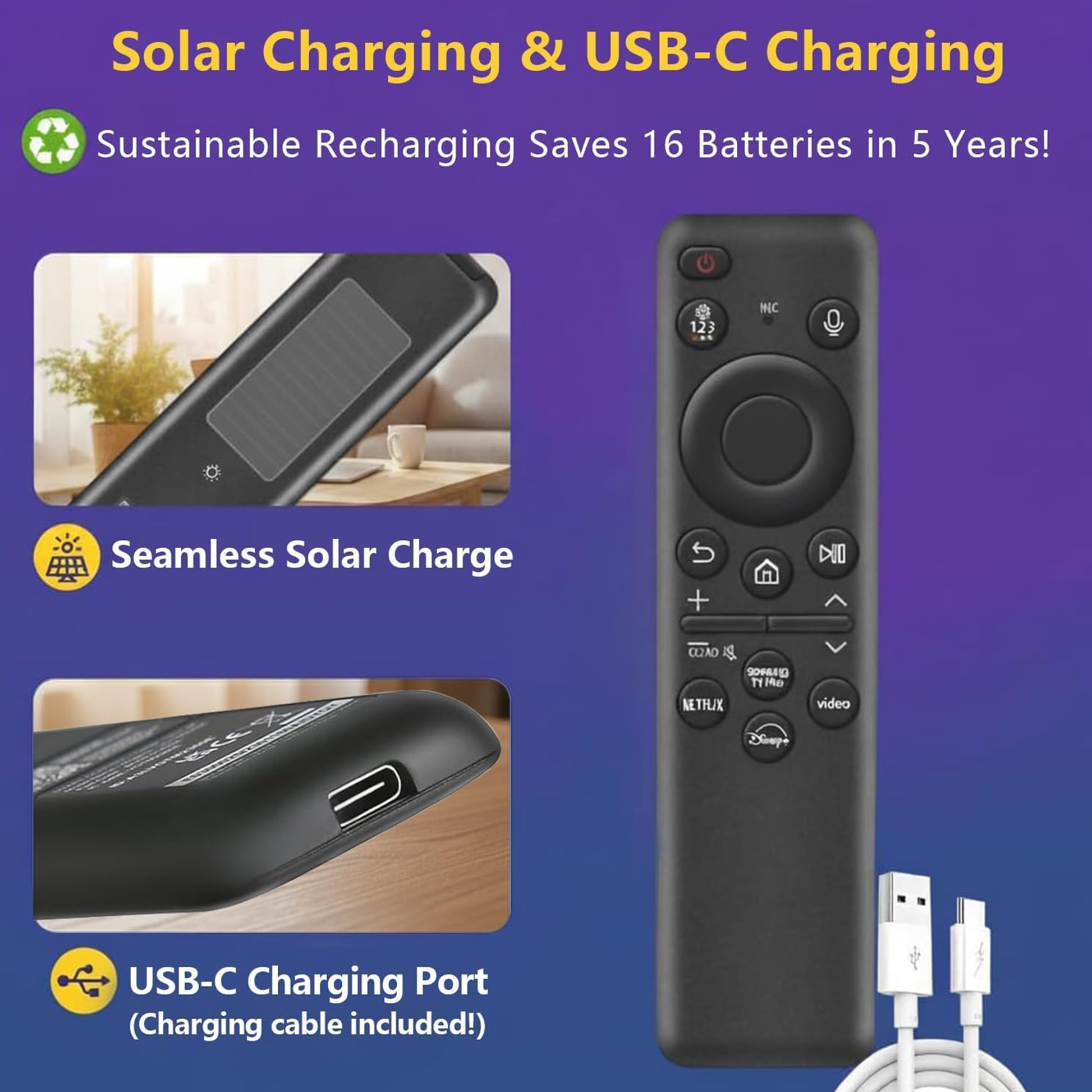 Samsung solar usb charging remote
