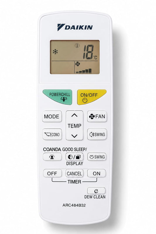 Daikin Split AC  ARC484B32 Remote With Backlight