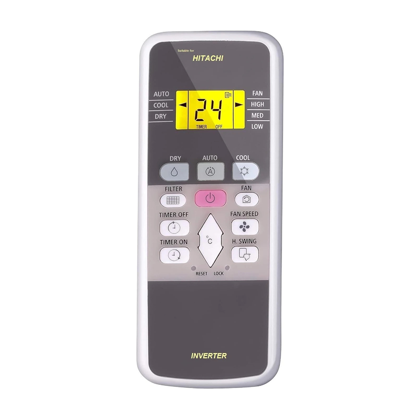 Hitachi Inverter Split AC 1.5 Ton 3 Star RSQG318HEEA Replacement Remote | With backlight