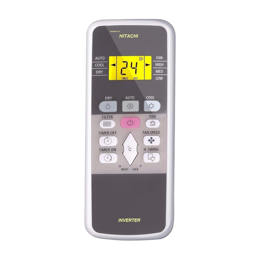 Hitachi Inverter Split AC 1.5 Ton 3 Star RSQG318HEEA Replacement Remote | With backlight