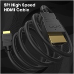 1.5m High-Speed HDMI Cable - Ultra HD 4k x 2k HDMI Cable - HDMI to HDMI M/M - 5 ft HDMI 1.4 Cable - Audio/Video Gold-Plated (Black) - Woniry Remotes - Image 2