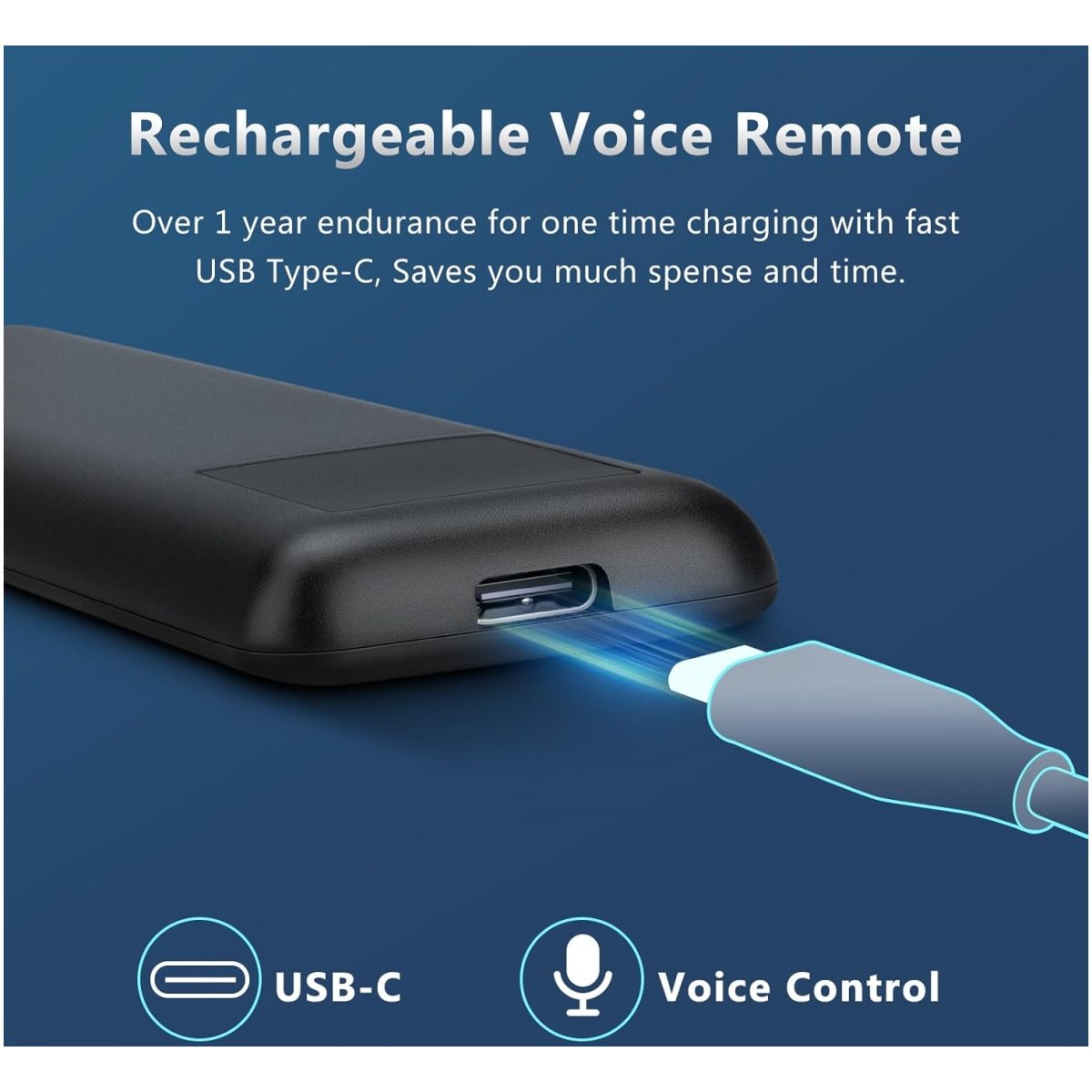 Remote For Samsung Smart TV With Voice Function And Solar Support With Type C Charging Port - Image 3