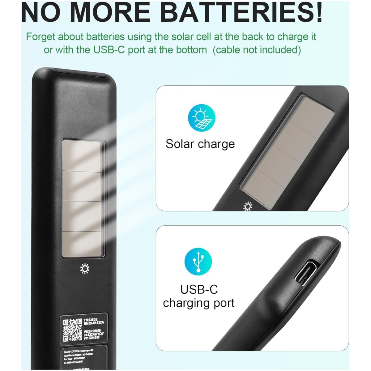 Remote For Samsung Smart TV With Voice Function And Solar Support With Type C Charging Port - Image 2