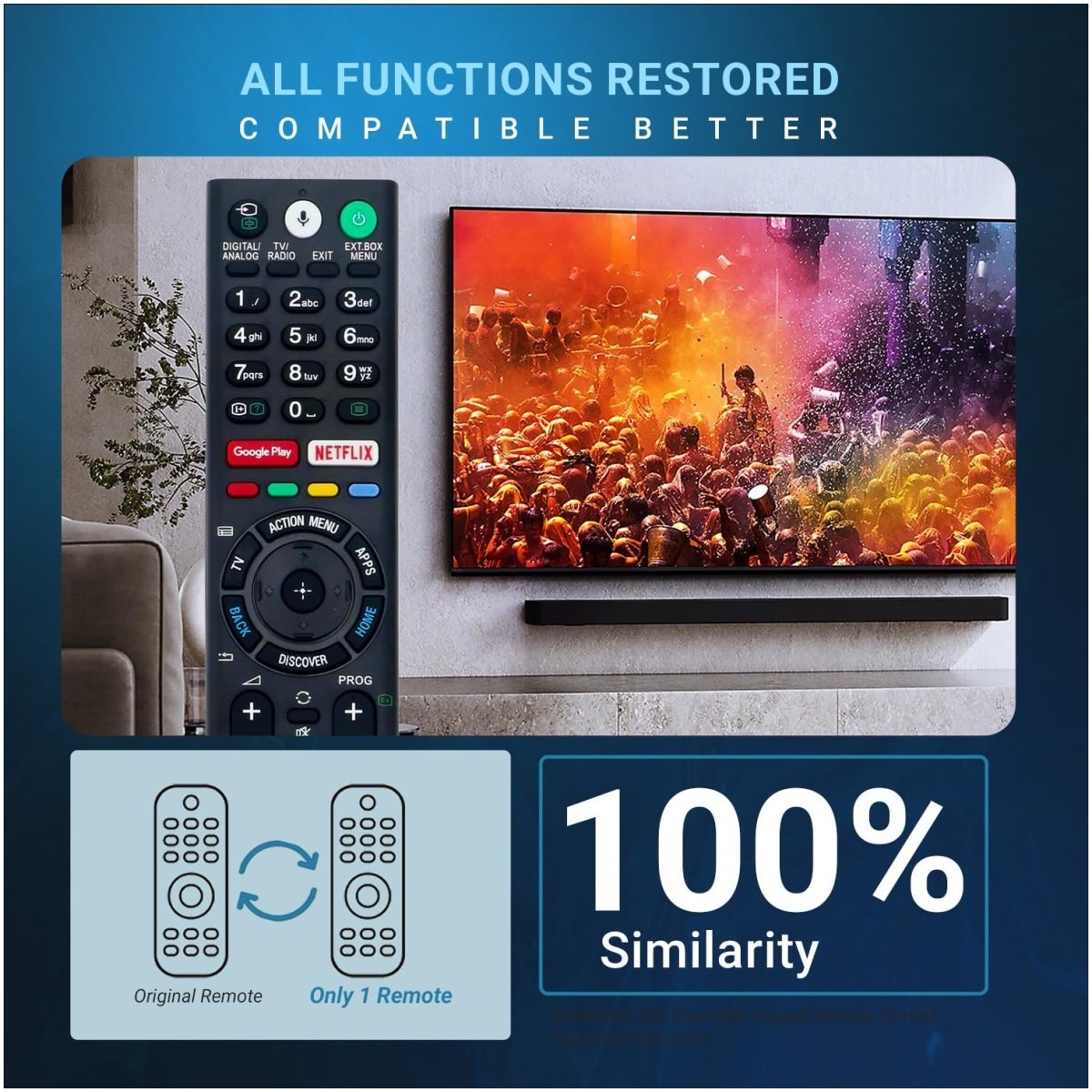 Remote Control Compatible for Sony Smart Android Bravia TV (Without Voice) - Image 3