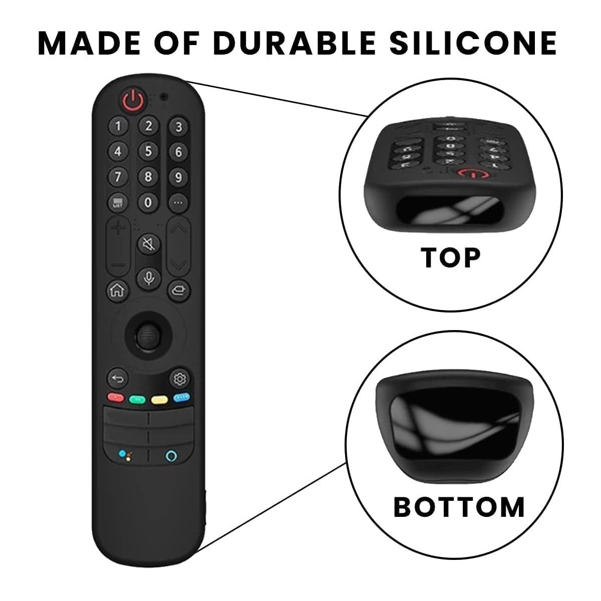 Silicone Protective Case For LG AN-MR21GA Magic Remote (Black) - Image 2