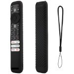 Silicone Cover for TCL902V Remote Control – Shockproof Protective Case with Lanyard for TCL iFFALCON Smart LED TV Remote (Black)