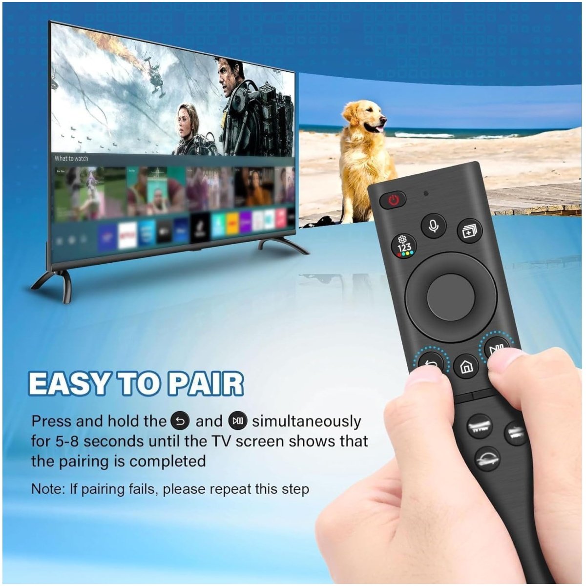 Remote Control Compatible with Samsung Smart Tv with Bixby Voice Support Control with Solar and Type C Charging Support (Pairing Must) - Image 3